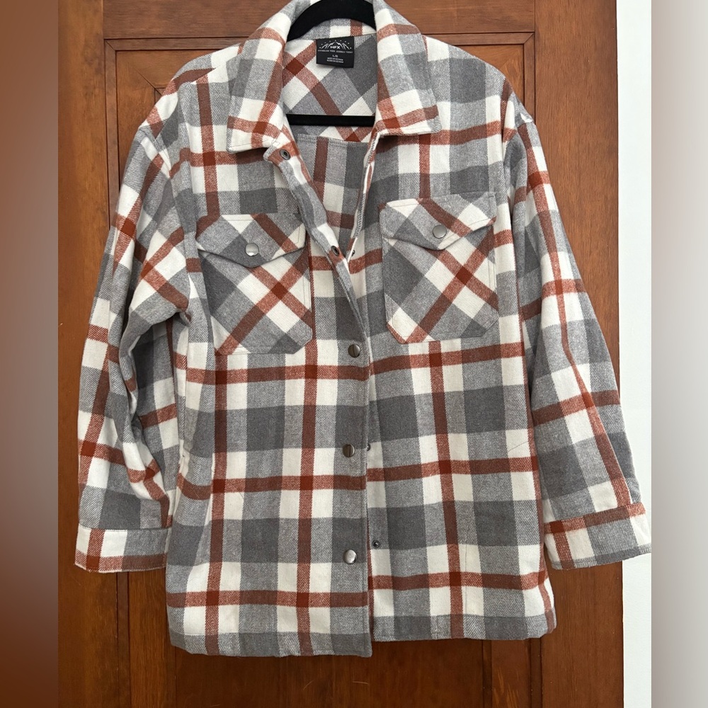 Plaid Button-Up Jacket
